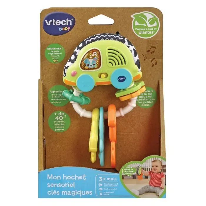 Vtech Baby Hochet Sensoriel Clés Magiques en bioplastique - Porte-clés musical lumineux multi-sensoriel pour bébé, développement sensoriel et cognitif Vtech Baby Hochet Sensoriel Clés Magiques en bioplastique - Porte-clés musical lumineux multi-sensoriel pour bébé, développement sensoriel et cognitif