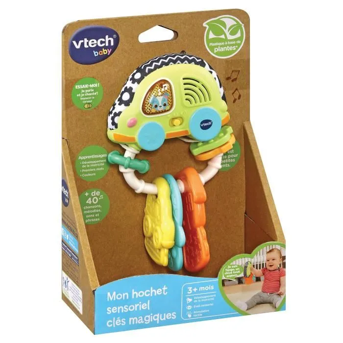 Vtech Baby Hochet Sensoriel Clés Magiques en bioplastique - Porte-clés musical lumineux multi-sensoriel pour bébé, développement sensoriel et cognitif Vtech Baby Hochet Sensoriel Clés Magiques en bioplastique - Porte-clés musical lumineux multi-sensoriel pour bébé, développement sensoriel et cognitif