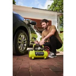 Ryobi Compresseur à Cuve 18V ONE+ R18AC-0 - 3.8 L / 0.6 CV - 8 bars - Pour Pneus et Outils Pneumatiques