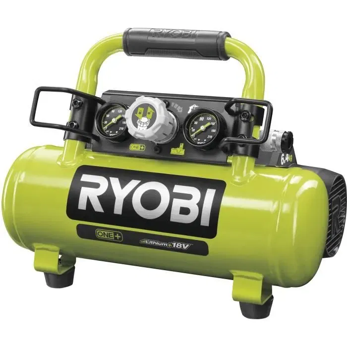 Ryobi Compresseur à Cuve 18V ONE+ R18AC-0 - 3.8 L / 0.6 CV - 8 bars - Pour Pneus et Outils Pneumatiques