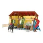 Schleich 42485 - Écurie avec boxes et animaux, coffret de 82 pièces avec chevaux, figurines et outils, jeu de ferme Farm World pour enfants dès 4 ans
