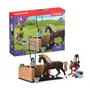 Schleich 42438 HORSE CLUB - Coffret Laverie Emily et Luna pour Chevaux, Jouet Figurine Écurie avec 19 Pièces Incluses dont 1 Cheval, Enfant 5 Ans et Plus