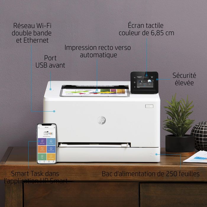 HP Imprimante Laser Jet Pro M255dw - Laser Couleur, WiFi, Impression Recto Verso Automatique, 22 ppm, A4