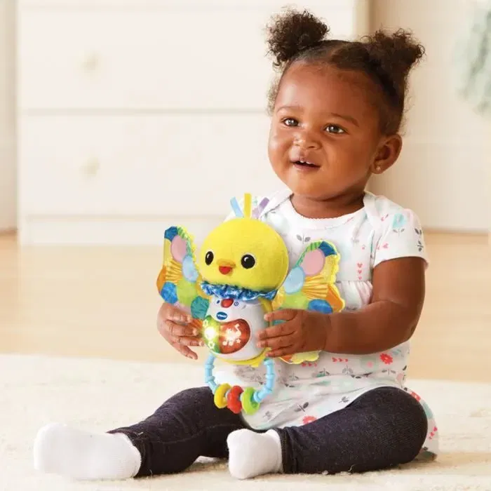 Vtech Baby Hochet Piou-Piou Éveil des Sens - Hochet Parlant et Lumineux avec Musique pour Bébé, Développe la Motricité, À partir de 3 Mois