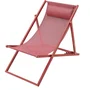 KAKI PAROS Chaise longue pliable de jardin, structure en acier, dimensions 63x104x85 cm, tissu Terracotta Textilene 2x1 - 5 kg