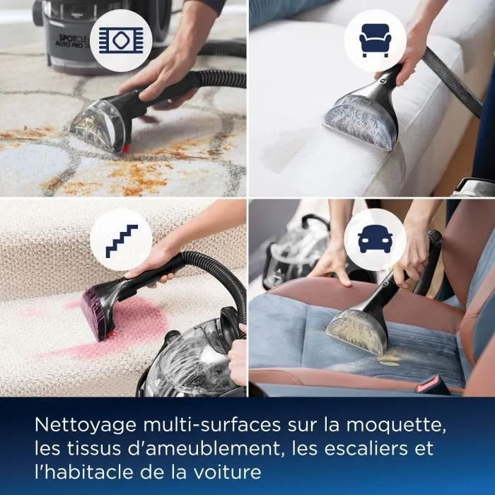 Bissell 3730N SpotClean Auto Pro Select - Nettoyeur d'auto pour taches, canapé, tapis - Réservoir grande capacité, longue portée
