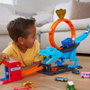 Mattel Hot Wheels City Défi T-Rex avec véhicule et lanceur