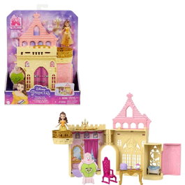 Mattel Disney Princess - Maison de poupée Château Mini de Bella HLW94 avec poupée, figurines et accessoires - Multilingue (français) - À partir de 3 ans