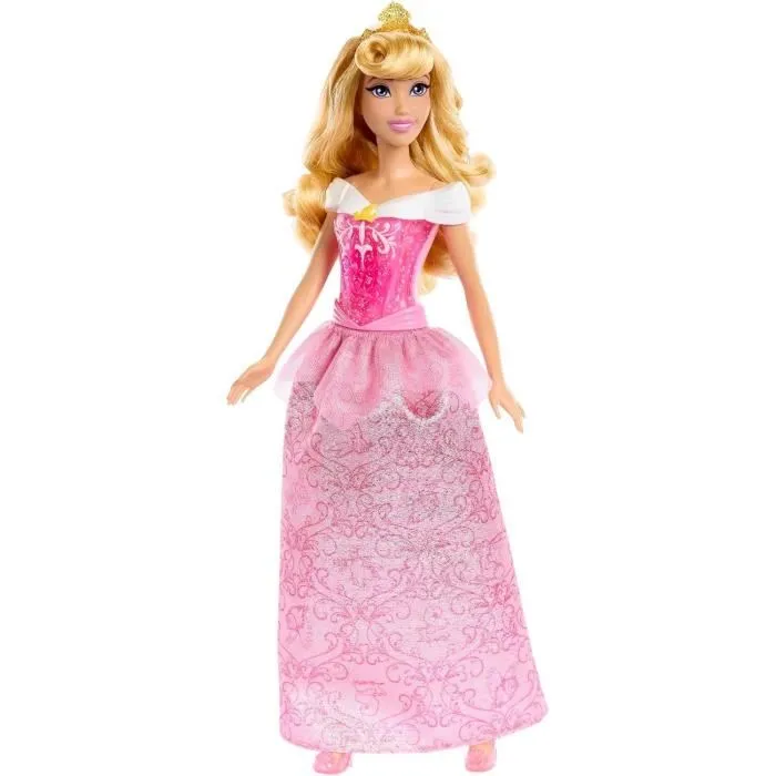 Disney Princess Poupée Aurore 29 cm avec tenue et accessoires - Mattel HLW09 - Poupée articulée inspirée du film La Belle au Bois Dormant