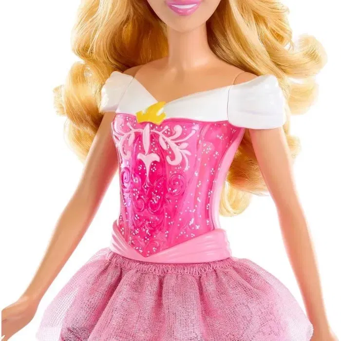 Disney Princess Poupée Aurore 29 cm avec tenue et accessoires - Mattel HLW09 - Poupée articulée inspirée du film La Belle au Bois Dormant
