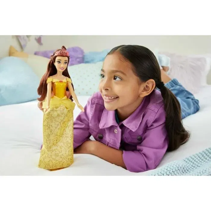 Disney Princess Poupée Belle La Belle et la Bête 29 cm HLW11 avec tenue jaune et accessoires - Jouet pour fille 3 ans et plus