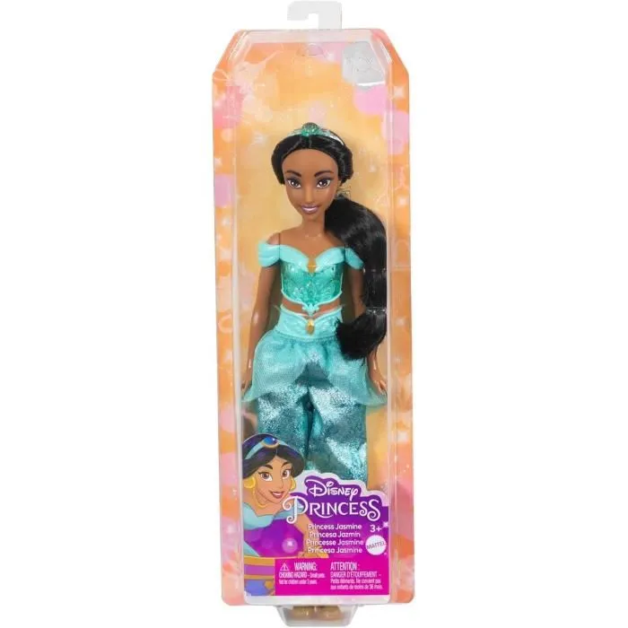 Disney Princess Poupée Princesse Jasmine 29 cm, tenue pailletée avec accessoires HLW12 - Mattel Disney Princess Poupée Princesse Jasmine 29 cm, tenue pailletée avec accessoires HLW12 - Mattel