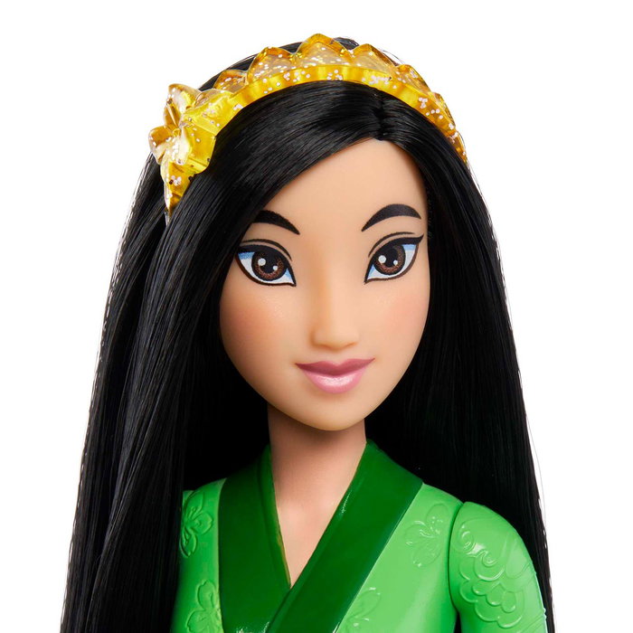 Mattel Disney Princess Poupée Mulan HLW14 - Articulée avec Tenue Brillante et Accessoires, Multilingue (Anglais, Français)