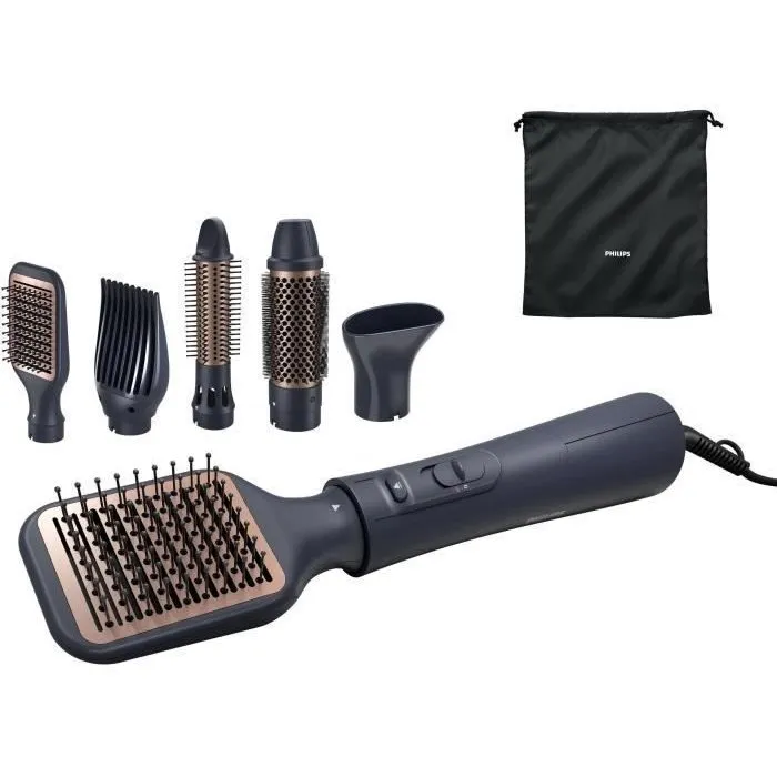 Philips BHA530/00 Brosse soufflante Brillance 1000 W avec technologie EHD, 2 vitesses, 3 températures et 5 accessoires incluant brosse plate et thermo-brosse