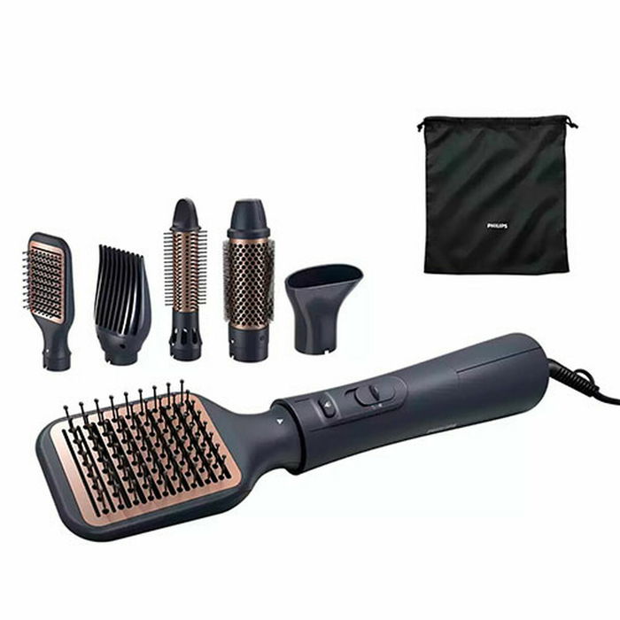 Philips BHA530/00 Brosse soufflante Brillance 1000 W avec technologie EHD, 2 vitesses, 3 températures et 5 accessoires incluant brosse plate et thermo-brosse
