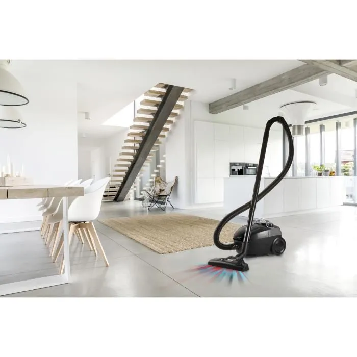 Domo DO1033S - Aspirateur compact avec sac 450W - Filtre HEPA10 anti-allergique - Capacité 1,5L - Flexible plastique - Rayon d'action 7m