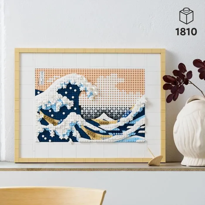 LEGO ART 31208 - Hokusai La Grande Vague, Décoration Murale Japonaise, Kit de Construction Créatif pour Adultes
