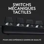 Logitech G G413 SE - Clavier gaming mécanique filaire AZERTY, rétroéclairé, anti-ghosting, format complet, noir avec châssis aluminium, compatible Windows et macOS
