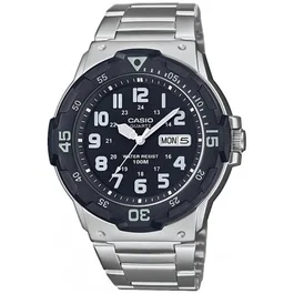 Casio Montre Analogique Homme avec Affichage de la Date et Jour, Aiguilles Luminova, Cadran Bleu, Réf. F-108