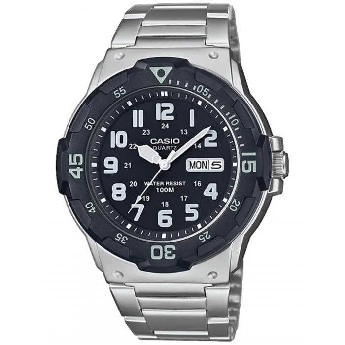 Casio Montre Analogique Homme avec Affichage de la Date et Jour, Aiguilles Luminova, Cadran Bleu, Réf. F-108