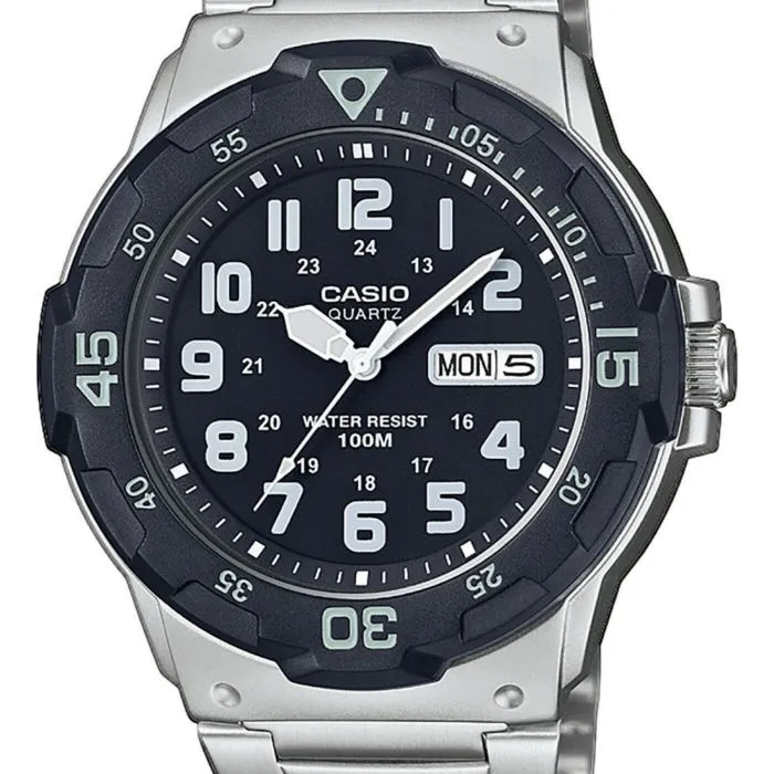 Casio Montre Analogique Homme avec Affichage de la Date et Jour, Aiguilles Luminova, Cadran Bleu, Réf. F-108