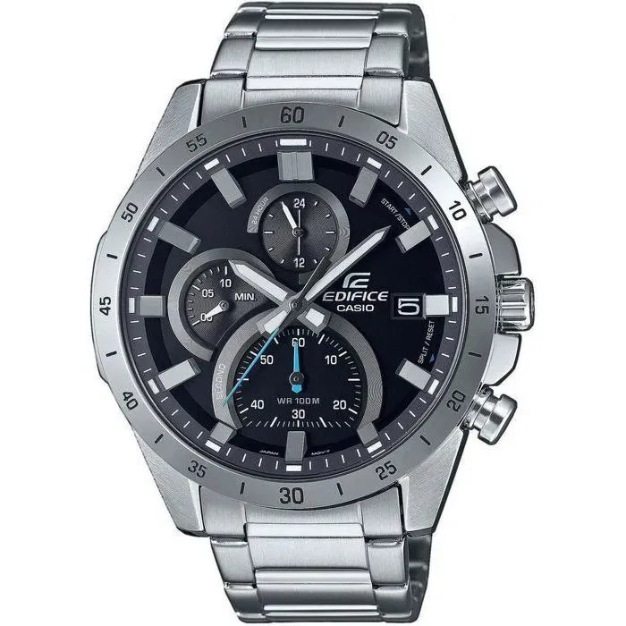 Casio EFR-571D-1AVUEF Montre Quartz Edifice à Chronographe, Boîtier et Bracelet Acier, Verre Minéral, Etanchéité 10 bar, Gris