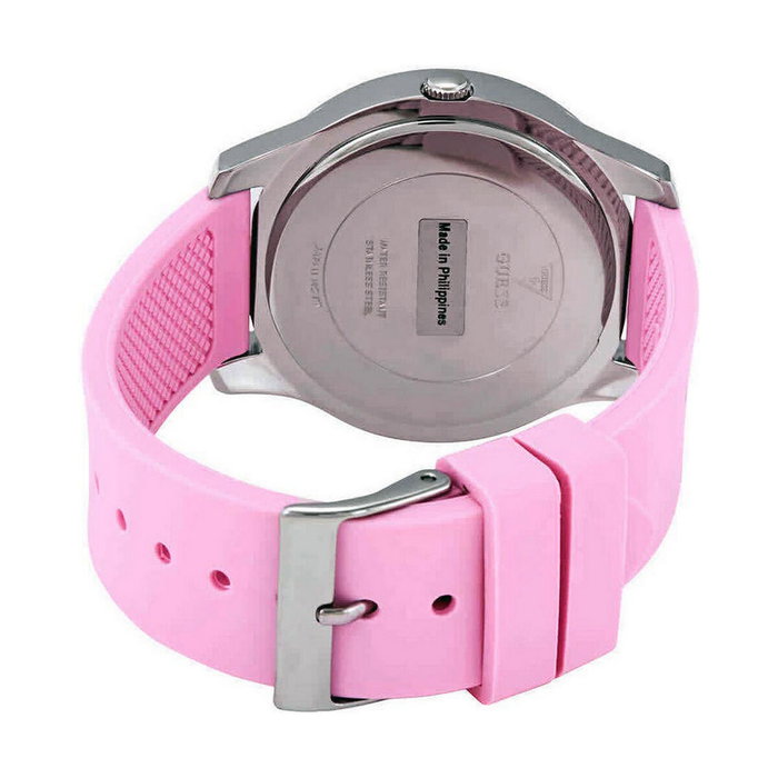 Guess W1223L1 avec bracelet rose et boîtier argenté Guess W1223L1 avec bracelet rose et boîtier argenté