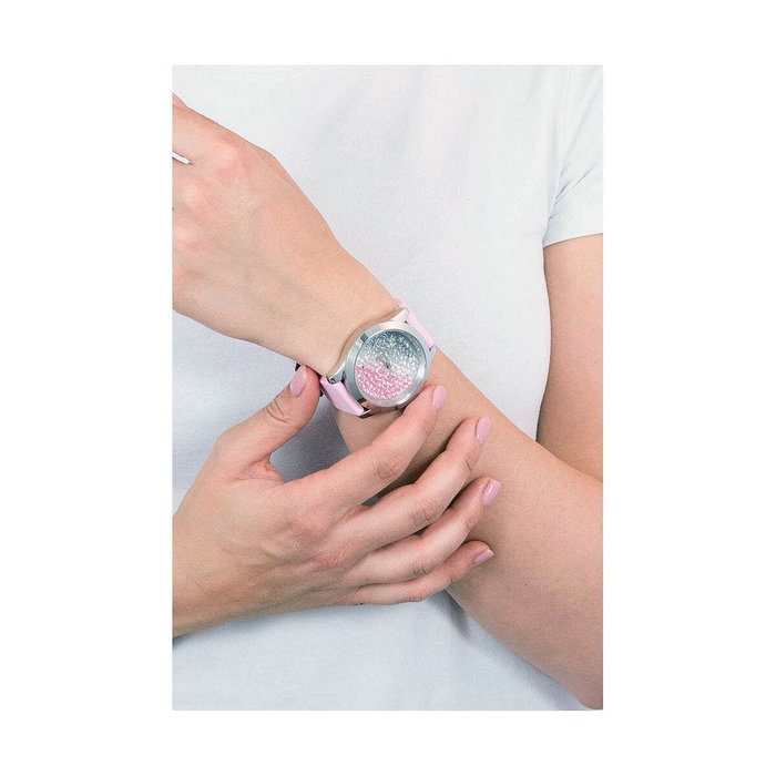 Guess W1223L1 avec bracelet rose et boîtier argenté Guess W1223L1 avec bracelet rose et boîtier argenté