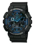 G-SHOCK GA-100-1A2ER Montre digitale sport en résine noire étanche 20 atm, chronomètre, 5 alarmes, verre minéral, éclairage LED - Pour adultes