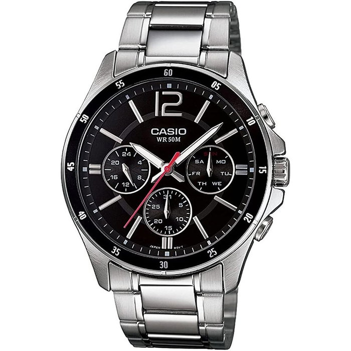 Montre Homme Casio MTP1374D1AVDF Noir Argenté (Ø 35 mm) (Ø 47 mm)