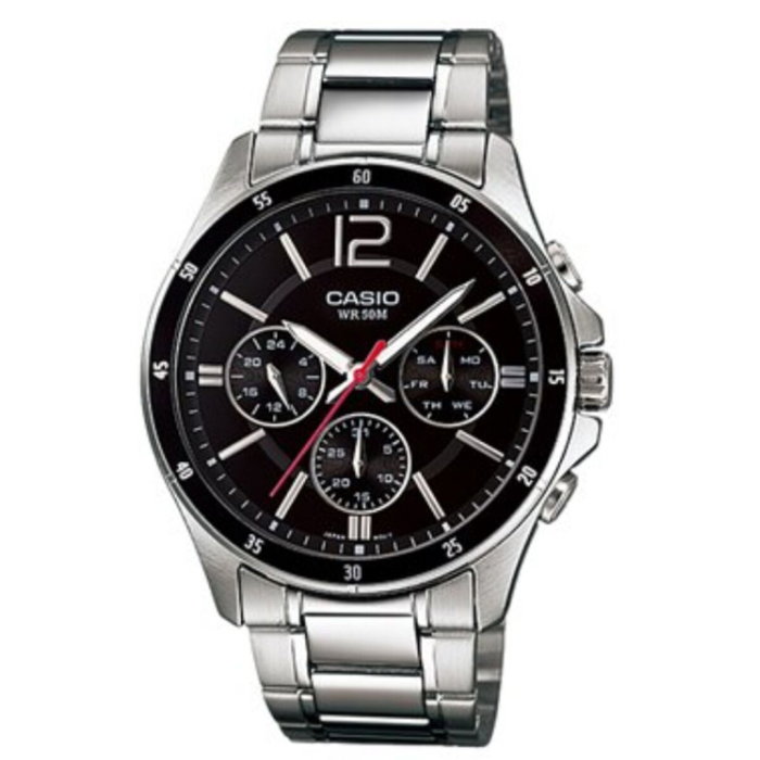 Montre Homme Casio MTP1374D1AVDF Noir Argenté (Ø 35 mm) (Ø 47 mm)