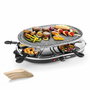 Raclette Princess 8 Oval Stone Grill Party Noir Gris