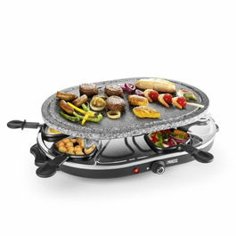Raclette Princess 8 Oval Stone Grill Party Noir Gris