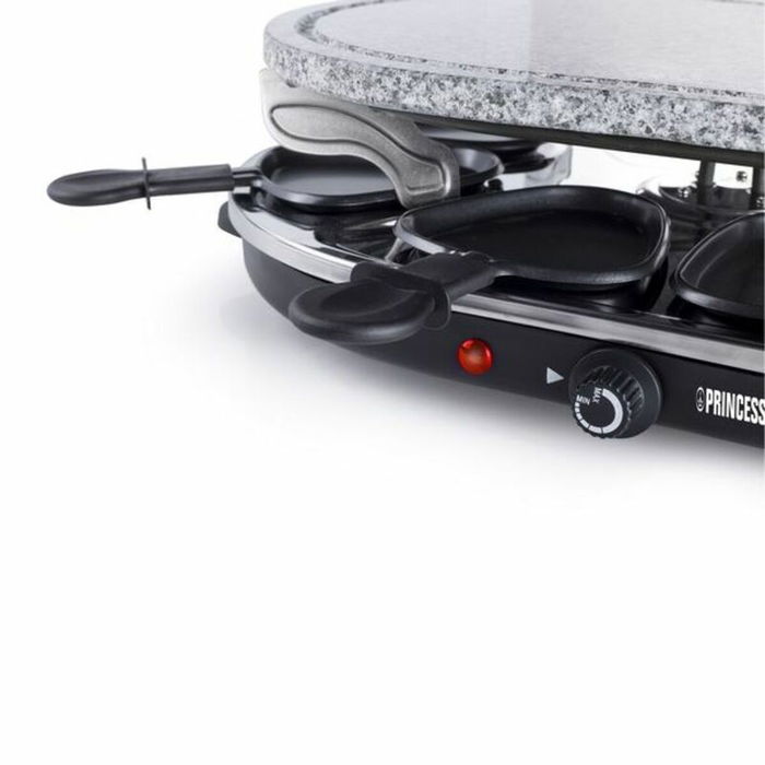 Raclette Princess 8 Oval Stone Grill Party Noir Gris
