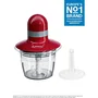 Bosch MMR08R2 Hachoir et Mixeur, 400 W, Capacité 0,8 L, Lame Acier Inoxydable, avec Batteur à Blancs, Design Rouge et Gris