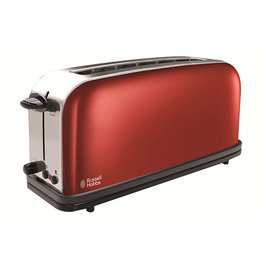 Russell Hobbs 21391-56 Toasteur à fentes longues rouge passion, avec réglage de brunissage, fonction pain congelé et tiroir à miettes