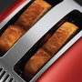 Russell Hobbs Tostador Colours Plus+ Rouge Référence 23330-56 - Tostador à technologie de tueste rapide, fonction lever et voir, bandeja recogemigas, calientapanecillos
