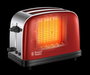 Russell Hobbs Tostador Colours Plus+ Rouge Référence 23330-56 - Tostador à technologie de tueste rapide, fonction lever et voir, bandeja recogemigas, calientapanecillos