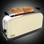 Russell Hobbs 21395-56 Tostador à fentes longues Classic Cream - Toasteur à réglage de cuisson, fonction pain surgelé et tiroir à miettes extractible