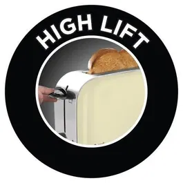 Russell Hobbs 21395-56 Grille-pain Long avec Fentes Longues, Contrôle de Brunissage et Design avec Accents Acier - Blanc