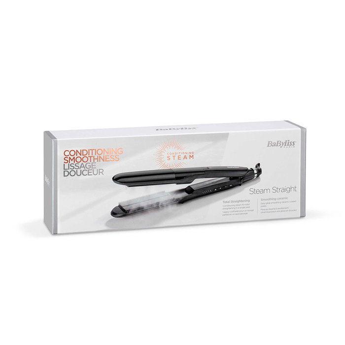 BaByliss ST492E Lisseur vapeur Steam Straight avec plaques XL en céramique et réservoir intégré 12ml - 5 températures 150-230°C