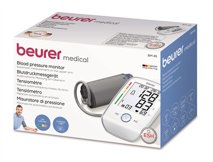 Beurer BM-45 Tensiomètre de Bras Électronique Automatique avec Grand Écran Tactile et Détecteur d'Arythmie - Conforme aux Directives de l'OMS