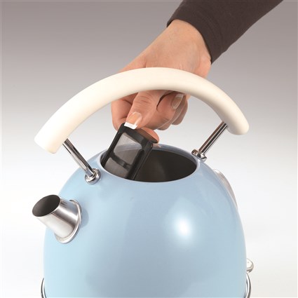 Ariete 2877/05 - Bouilloire vintage bleue 1,7 L - Design rétro avec filtre anti-calcaire amovible et système d'arrêt automatique