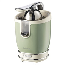 Ariete 413/04 Exprimidor Vintage Vert - Exprimeur à agrumes rétro avec cônes chromés et poignée à pression pour jus sans résidus