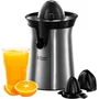 Russell Hobbs Presse-agrumes électrique 22760-56 avec 2 cônes interchangeables pour jus de fruit frais rapide - Design inox brossé