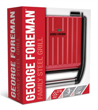 Russell Hobbs 25040-56 Grill électrique George Foreman Family, 5 portions, plaques antiadhésives, élimination de graisse, inclinaison, rouge Russell Hobbs 25040-56 Grill électrique George Foreman Family, 5 portions, plaques antiadhésives, élimination de graisse, inclinaison, rouge