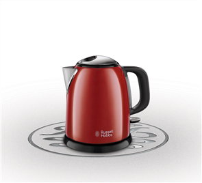 Russell Hobbs 24992-70 - Hervoir électrique Mini Colours Plus+, 1 litre, rouge - Design compact, économie d'énergie