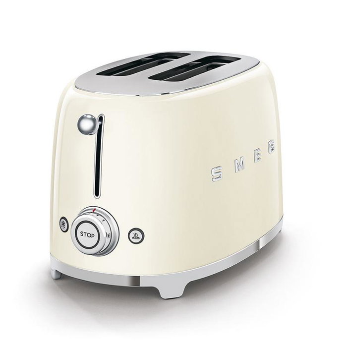 Smeg TSF01CREU Grille-pain 2 tranches Crème Inox 950W 6 niveaux de brunissage Smeg TSF01CREU Grille-pain 2 tranches Crème Inox 950W 6 niveaux de brunissage