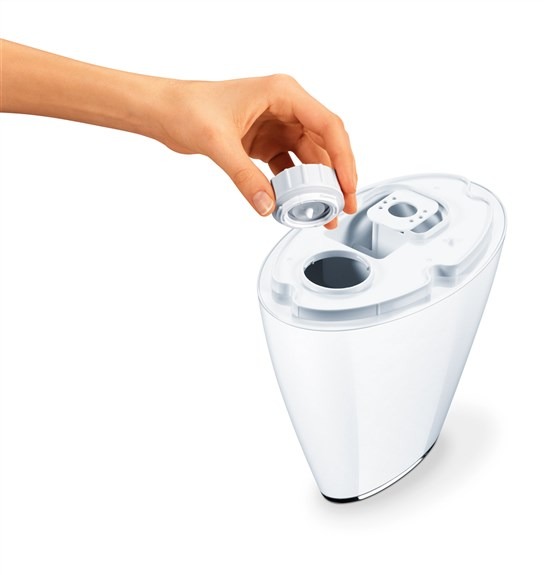 Beurer LB-37 Blanc Humidificateur d'air à ultrasons pour pièce jusqu'à 20m², silencieux, à faible consommation, avec diffuseur d'huiles essentielles