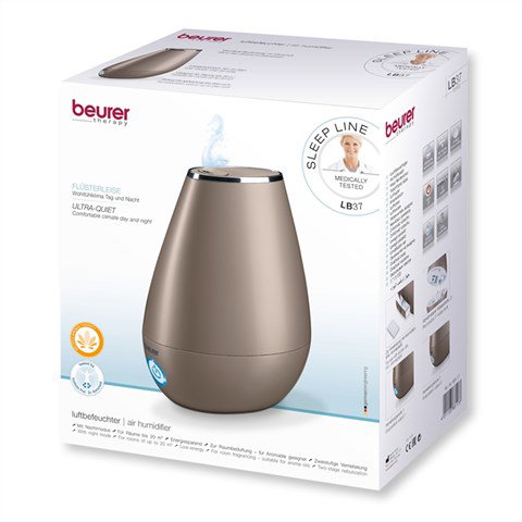 Beurer LB-37 Toffee Humidificateur d'air à ultrasons pour pièces jusqu'à 20m², silencieux, avec diffuseur d'huiles aromatiques